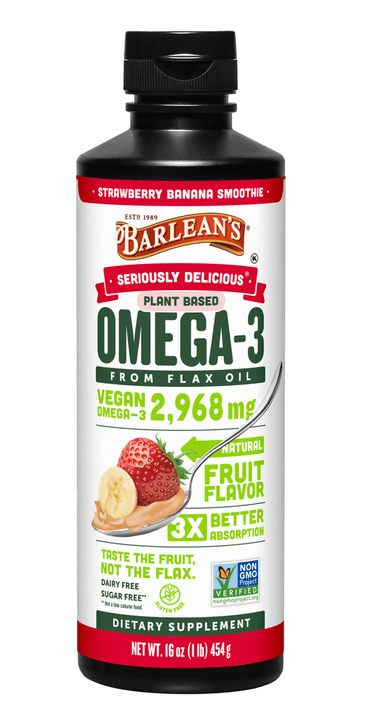 Omega-3 Vegan Strawberry Banana Smoothie 16 oz * Barlean’s Supplement - Conners Clinic